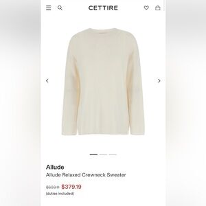 Allude Relaxed Crewneck Sweater 100% Cashmere size Medium